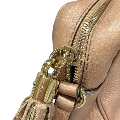 Gucci Shoulder Bag Soho 308364 Metallic Pink Tassels Leather