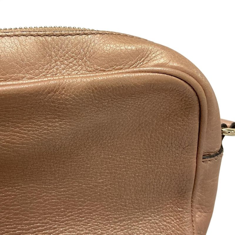 Gucci Shoulder Bag Soho 308364 Metallic Pink Tassels Leather