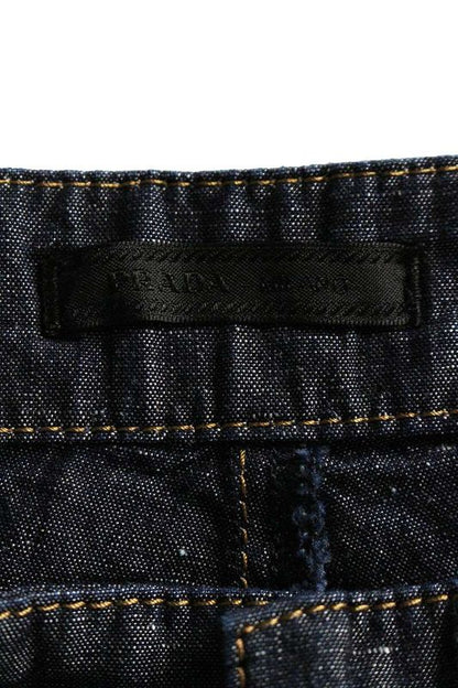 Prada Gep403 Back Triangle Plate Chien Bray Denim Pants Men's S