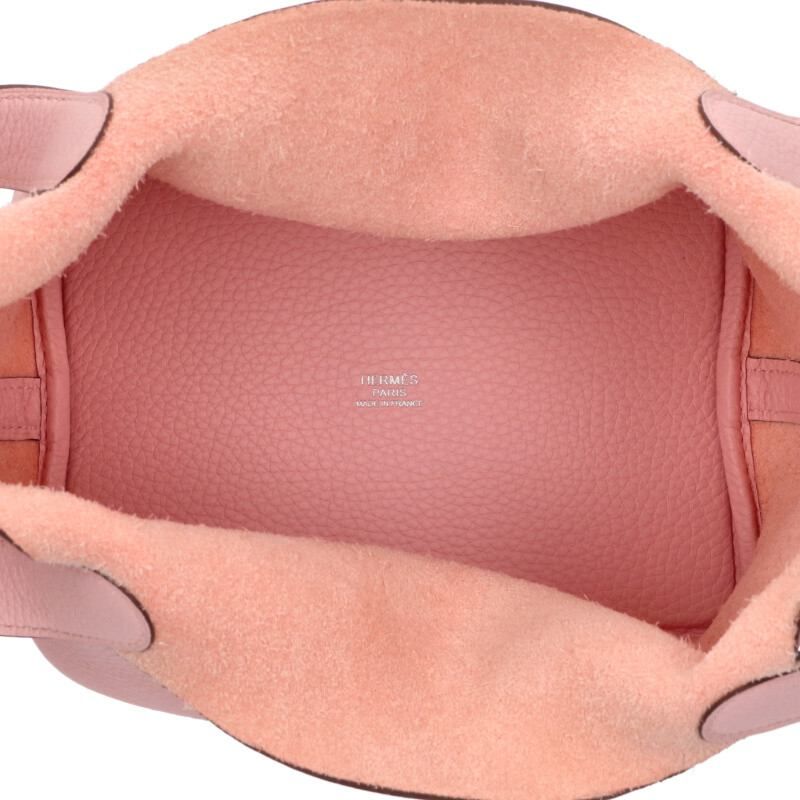 Hermes Picotin PM U Engraved Svhardware Rose Sakura Leather Handbag Ladies PM