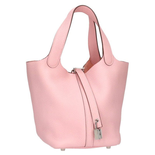 Hermes Picotin PM U Engraved Svhardware Rose Sakura Leather Handbag Ladies PM