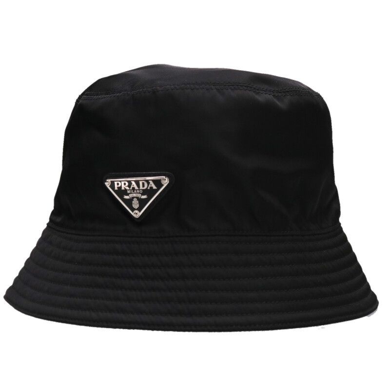 Prada 1hc137 Re-nylon Triangle Plate Nylon Bucket Hat Men's S