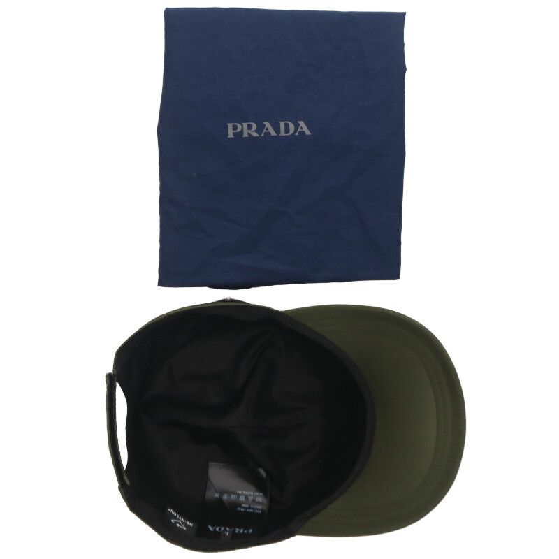Prada 2hc274 Re-nylon Triangle Plate Hat Men's L