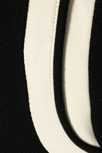 Saint Laurent Paris 325138 Y800b Leather Trim Stadium Teddy Blouson Men's 46