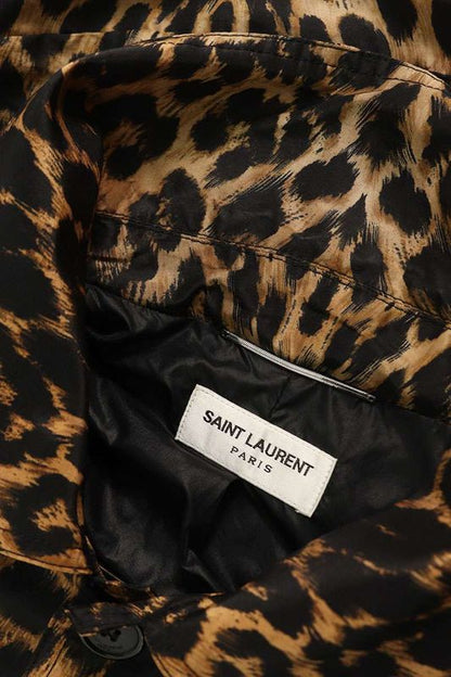Saint Laurent Paris 770540 Y1i80 Nylon Blouson With Leopard Pattern Men's 50