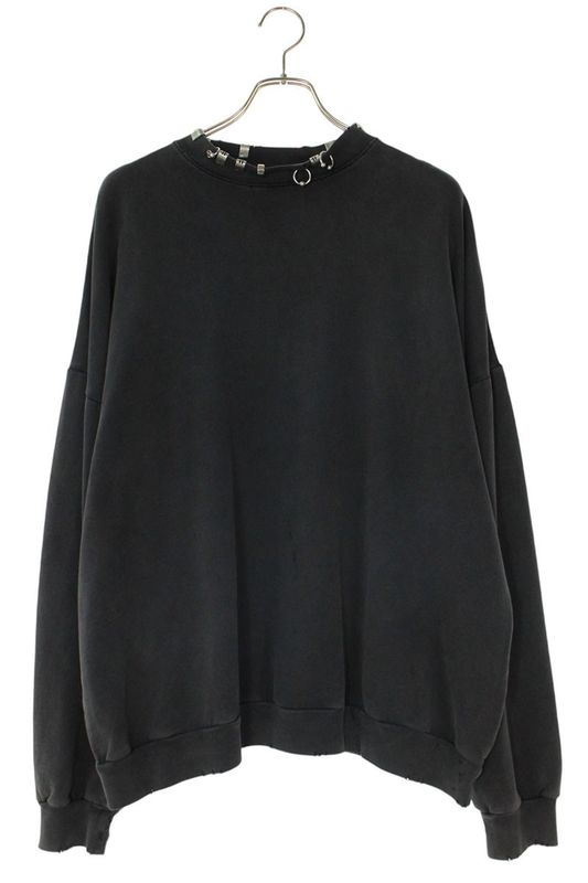 Balenciaga 23AW 762718 Tpvd9 Earrings Crew Neck Vintage Finish Sweatshirt Men 1