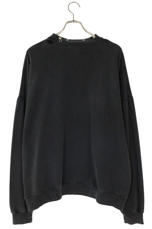Balenciaga 23AW 762718 Tpvd9 Earrings Crew Neck Vintage Finish Sweatshirt Men 1