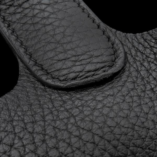 Hermes Handbag Picotin Lock MM Taurillon Clemence Black Gold Hardware Black