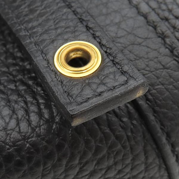 Hermes Handbag Picotin Lock MM Taurillon Clemence Black Gold Hardware Black