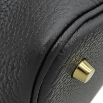 Hermes Handbag Picotin Lock MM Taurillon Clemence Black Gold Hardware Black