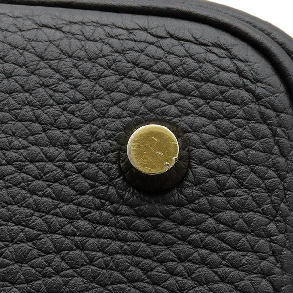 Hermes Handbag Picotin Lock MM Taurillon Clemence Black Gold Hardware Black