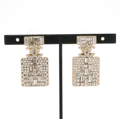 Chanel Earrings Earring Gold Coco Mark Rhinestone Perfume Bottle