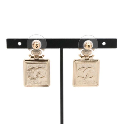 Chanel Earrings Earring Gold Coco Mark Rhinestone Perfume Bottle
