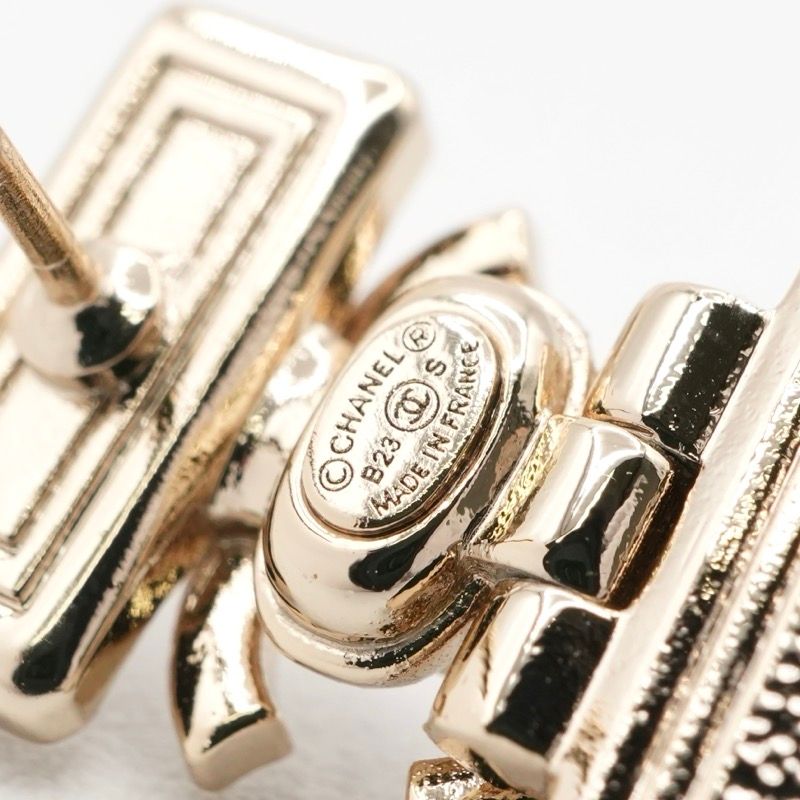 Chanel Earrings Earring Gold Coco Mark Rhinestone Perfume Bottle