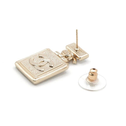 Chanel Earrings Earring Gold Coco Mark Rhinestone Perfume Bottle