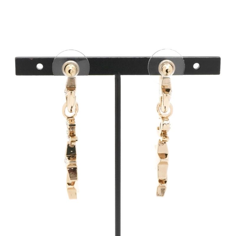 Chanel Earrings Earring Gold Hoop Earrings Coco Mark Rhinestone Star
