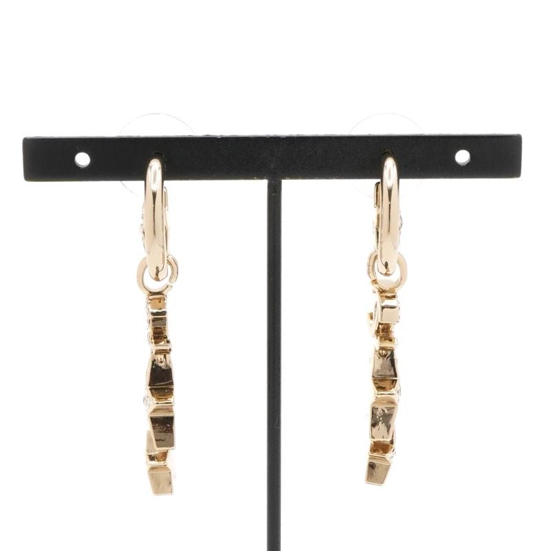 Chanel Earrings Earring Gold Hoop Earrings Coco Mark Rhinestone Star