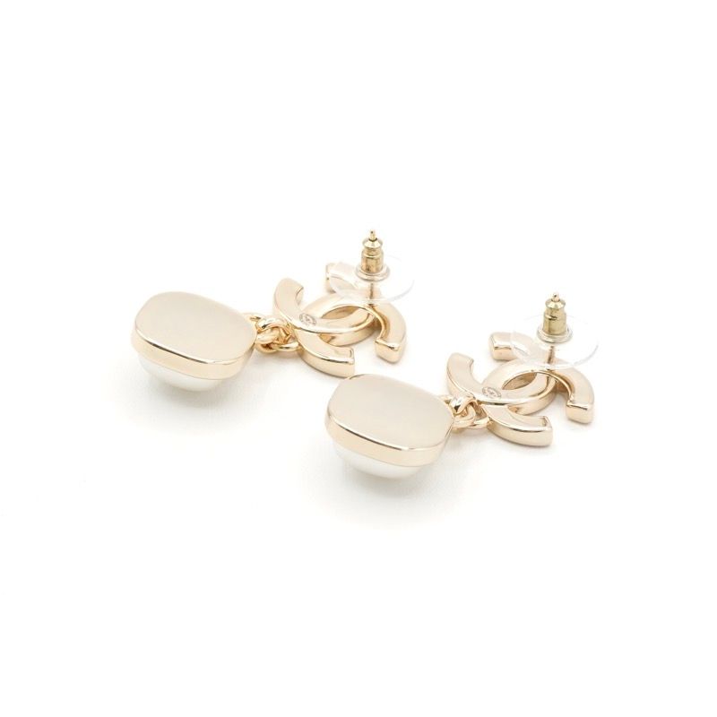 Chanel Earrings Earring Gold Coco Mark Rhinestone
