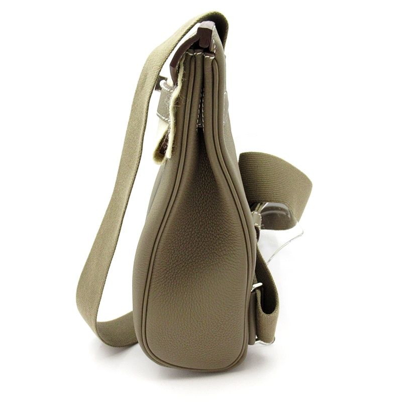 Hermes Kelly Akkad PM Togo Women's Shoulder Bag Etoupe Excellent Condition