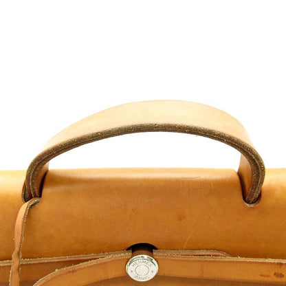 Hermes Herbag Her Bag MM Toile GM Calf Women's Backpack Daypack Natural