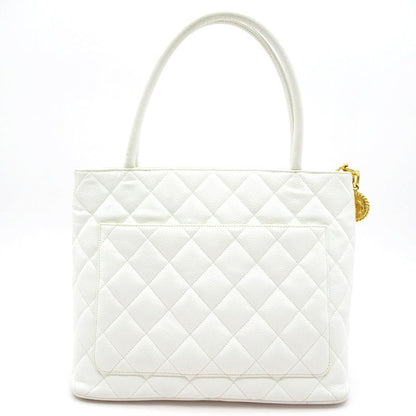 Chanel Reproduction Tote A01804 Caviar Skin Women's Tote Bag White Excellent