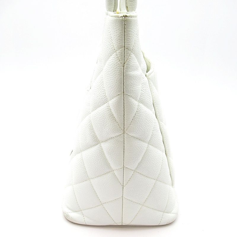 Chanel Reproduction Tote A01804 Caviar Skin Women's Tote Bag White Excellent