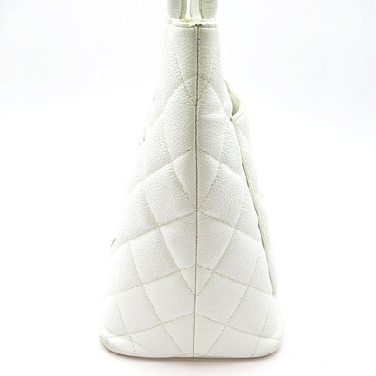 Chanel Reproduction Tote A01804 Caviar Skin Women's Tote Bag White Excellent