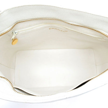 Chanel Reproduction Tote A01804 Caviar Skin Women's Tote Bag White Excellent