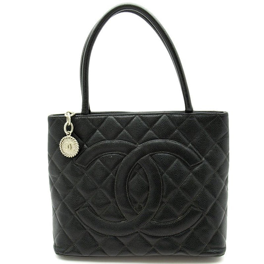 Chanel Reproduction Tote A01804 Caviar Skin Women's Tote Bag Black Excellent