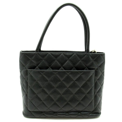 Chanel Reproduction Tote A01804 Caviar Skin Women's Tote Bag Black Excellent