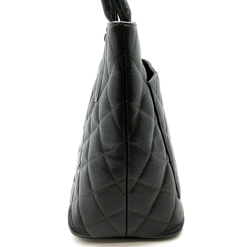 Chanel Reproduction Tote A01804 Caviar Skin Women's Tote Bag Black Excellent