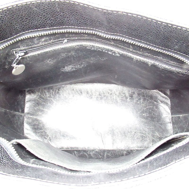 Chanel Reproduction Tote A01804 Caviar Skin Women's Tote Bag Black Excellent