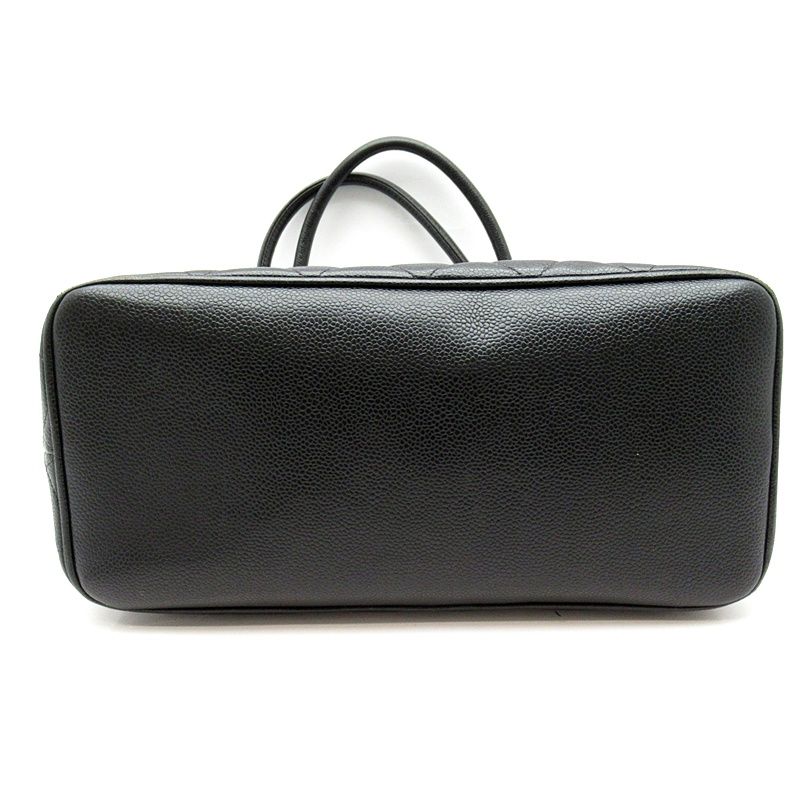 Chanel Reproduction Tote A01804 Caviar Skin Women's Tote Bag Black Excellent