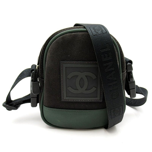 Chanel Sport Line Shoulder Bag A23300 Nylon Men's Shoulder Bag Black Excellent