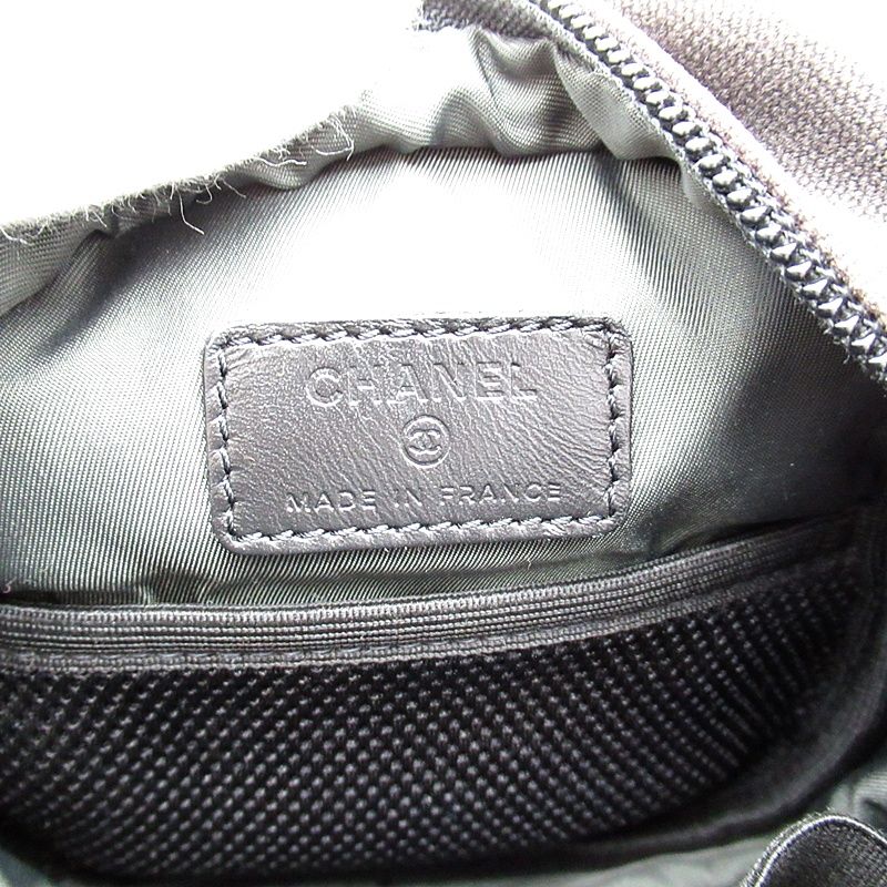 Chanel Sport Line Shoulder Bag A23300 Nylon Men's Shoulder Bag Black Excellent