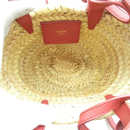 Celine Mini Triomphe Pannier Handbag 10j392eh6.27lk Raffia and Calf Ladies