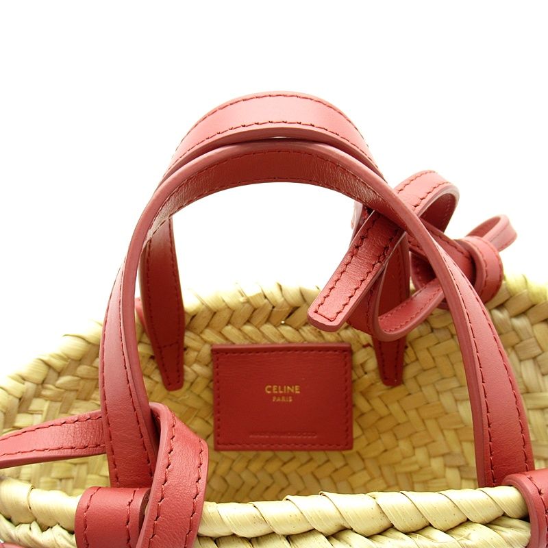 Celine Mini Triomphe Pannier Handbag 10j392eh6.27lk Raffia and Calf Ladies