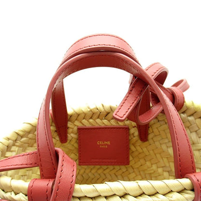 Celine Mini Triomphe Pannier Handbag 10j392eh6.27lk Raffia and Calf Ladies