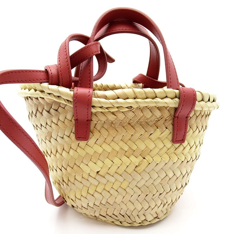 Celine Mini Triomphe Pannier Handbag 10j392eh6.27lk Raffia and Calf Ladies