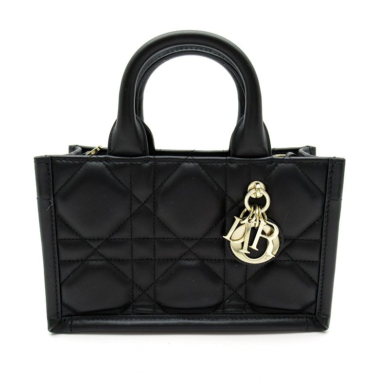 Dior Book Tote Mini Macrocanage S55730whp Calfskin Ladies Handbag Black