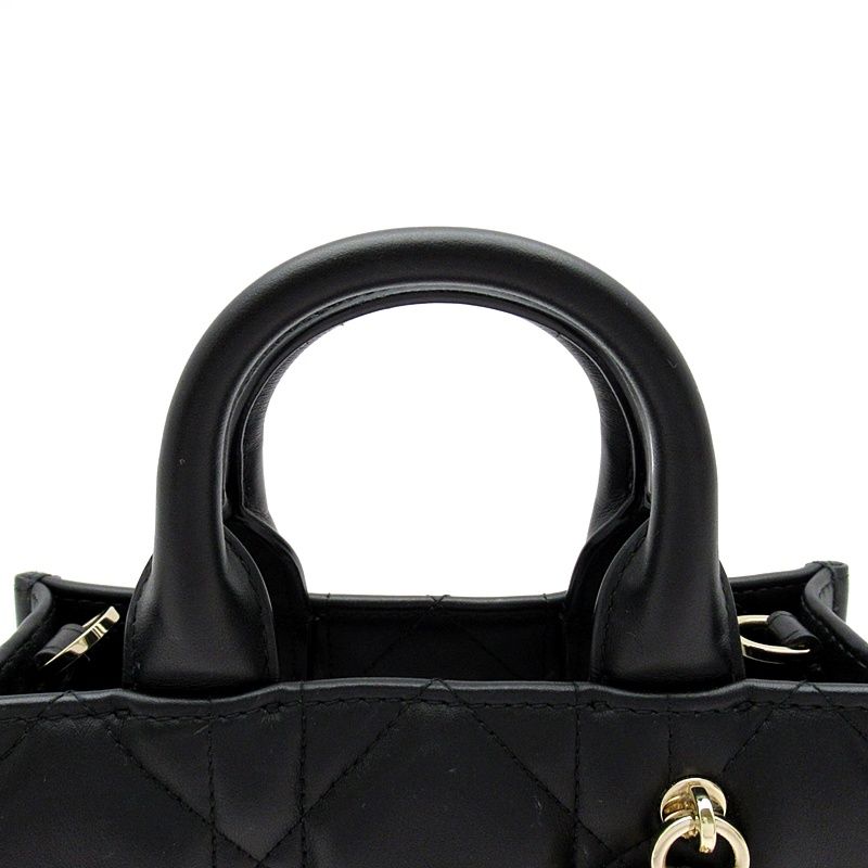 Dior Book Tote Mini Macrocanage S55730whp Calfskin Ladies Handbag Black