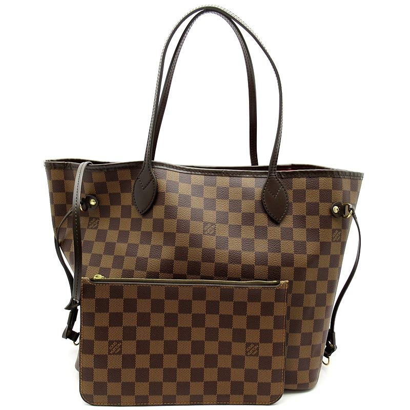 Louis Vuitton Neverfull MM N41358 Damier Women's Tote Bag Brown Excellent