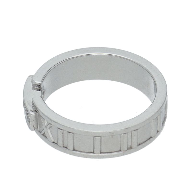 Tiffany & Co Atlas Ring 3p Diamond (#13) 18k White Gold Ladies