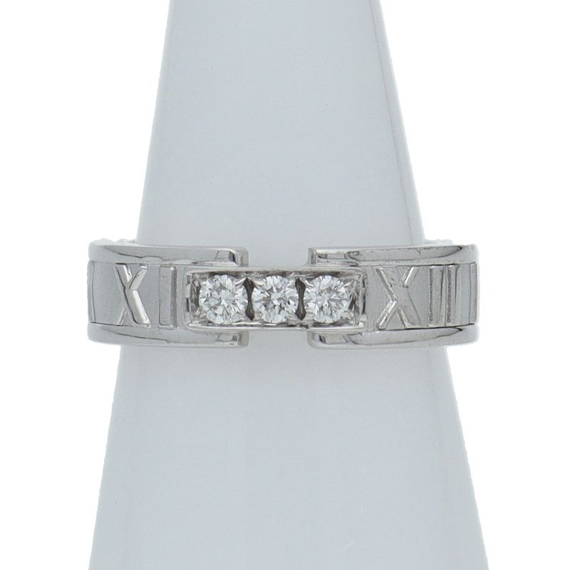 Tiffany & Co Atlas Ring 3p Diamond (#13) 18k White Gold Ladies
