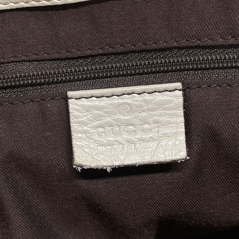 Gucci Tote Bag GG Patternsherry 233609 Beige Dark Brown And White Leather