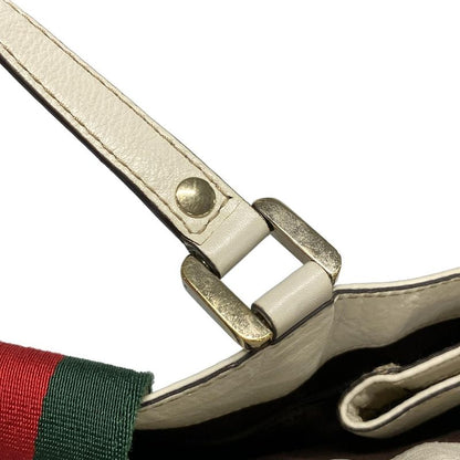 Gucci Tote Bag GG Patternsherry 233609 Beige Dark Brown And White Leather