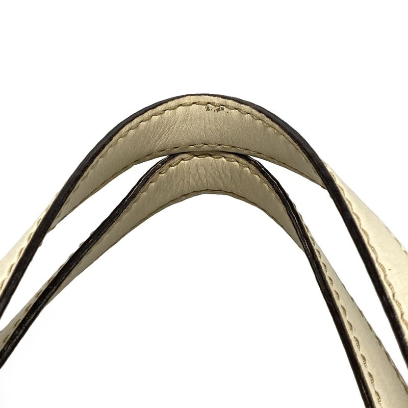 Gucci Tote Bag GG Patternsherry 233609 Beige Dark Brown And White Leather