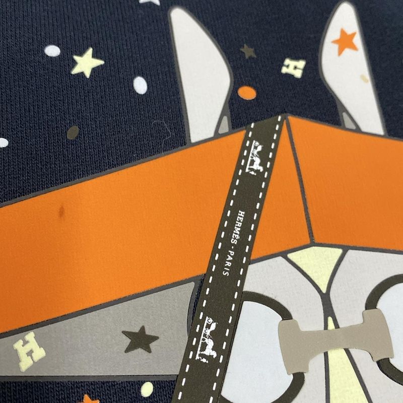 Hermes Trainers Size S Men - Dark Navy X Orange X Multi Long Sleeves / Horse /