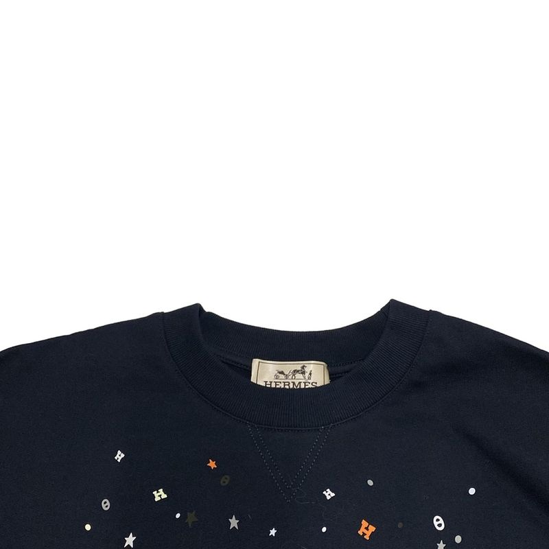 Hermes Trainers Size S Men - Dark Navy X Orange X Multi Long Sleeves / Horse /