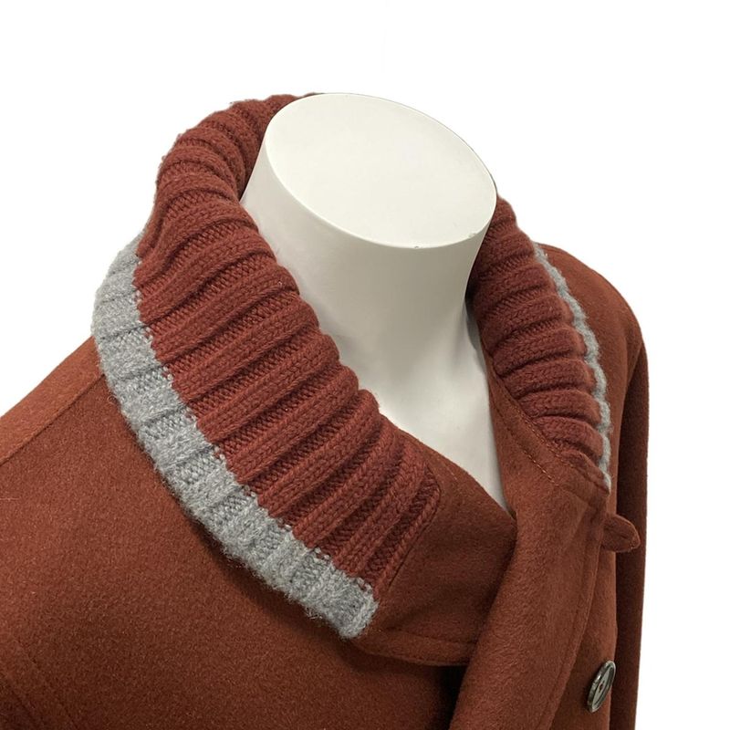 Hermes Coat Size 48 L Men's - Bordeaux And Gray Cotton Cashmere